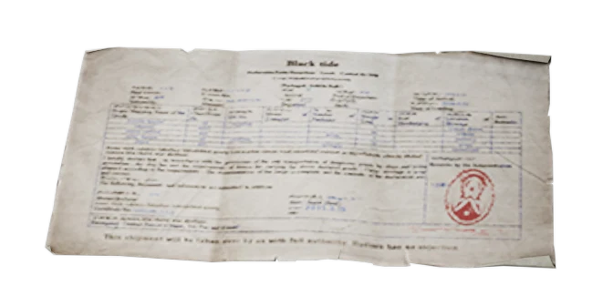 Stamped Through Bill of Lading